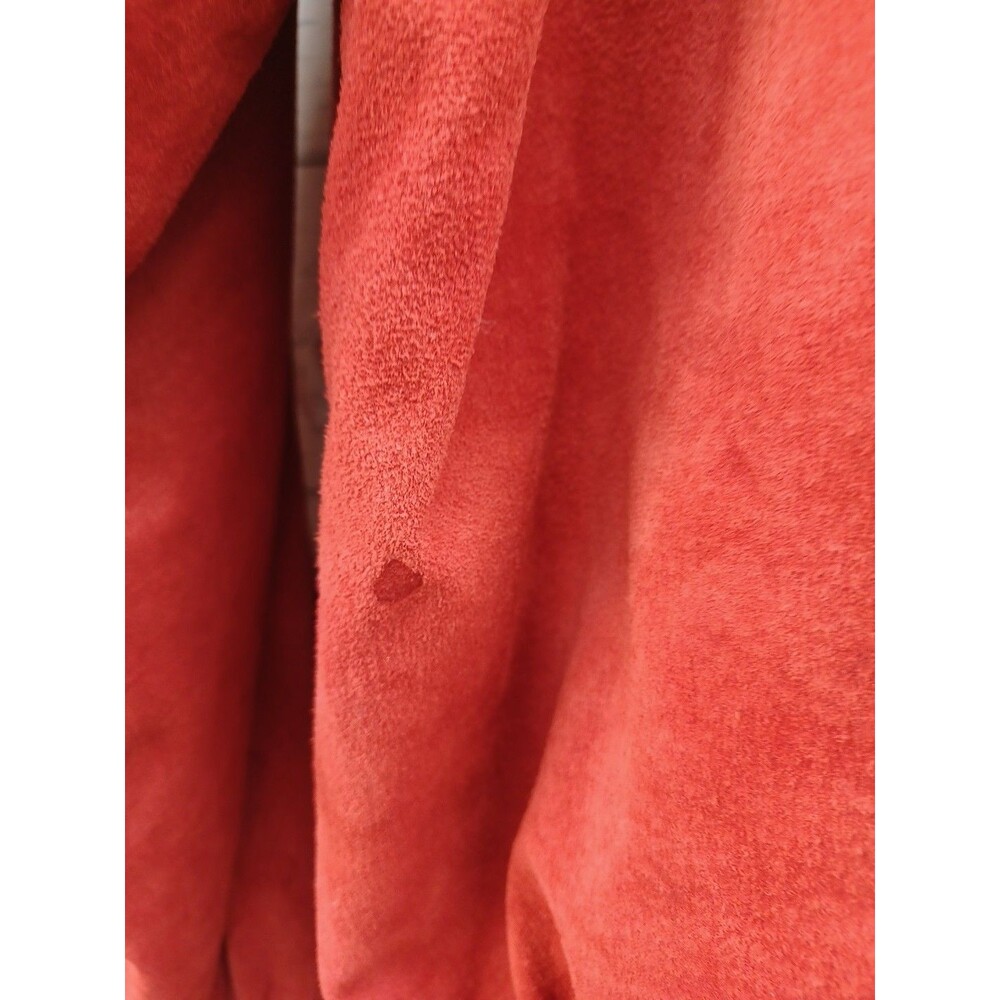Vintage MARK SHALE Genuine Suede Leather Jacket Red Full Zip Sz 10 - Picture 5 of 7
